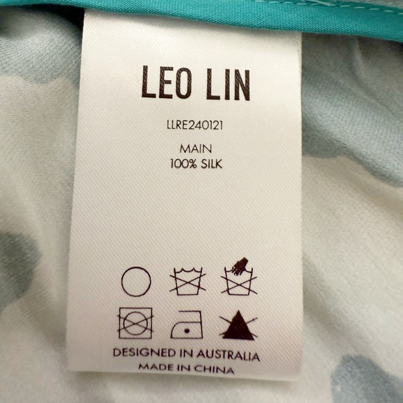 NWT Leo Lin Rachel Cowl Neck Silk Slip Dress Neptune Print in Sea Grass Size 12 - Picture 15 of 16